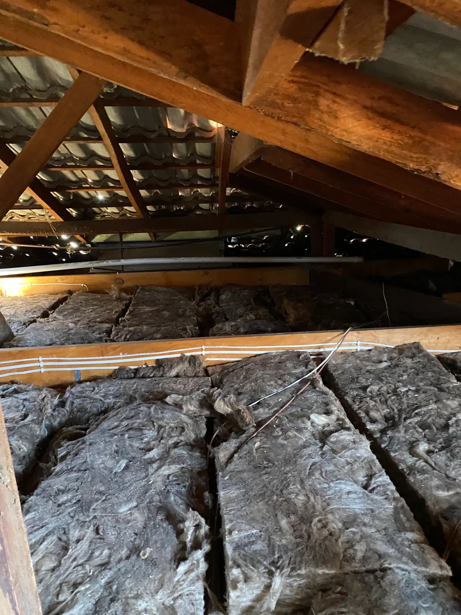Earthwool batt insulation installed between ceiling joists